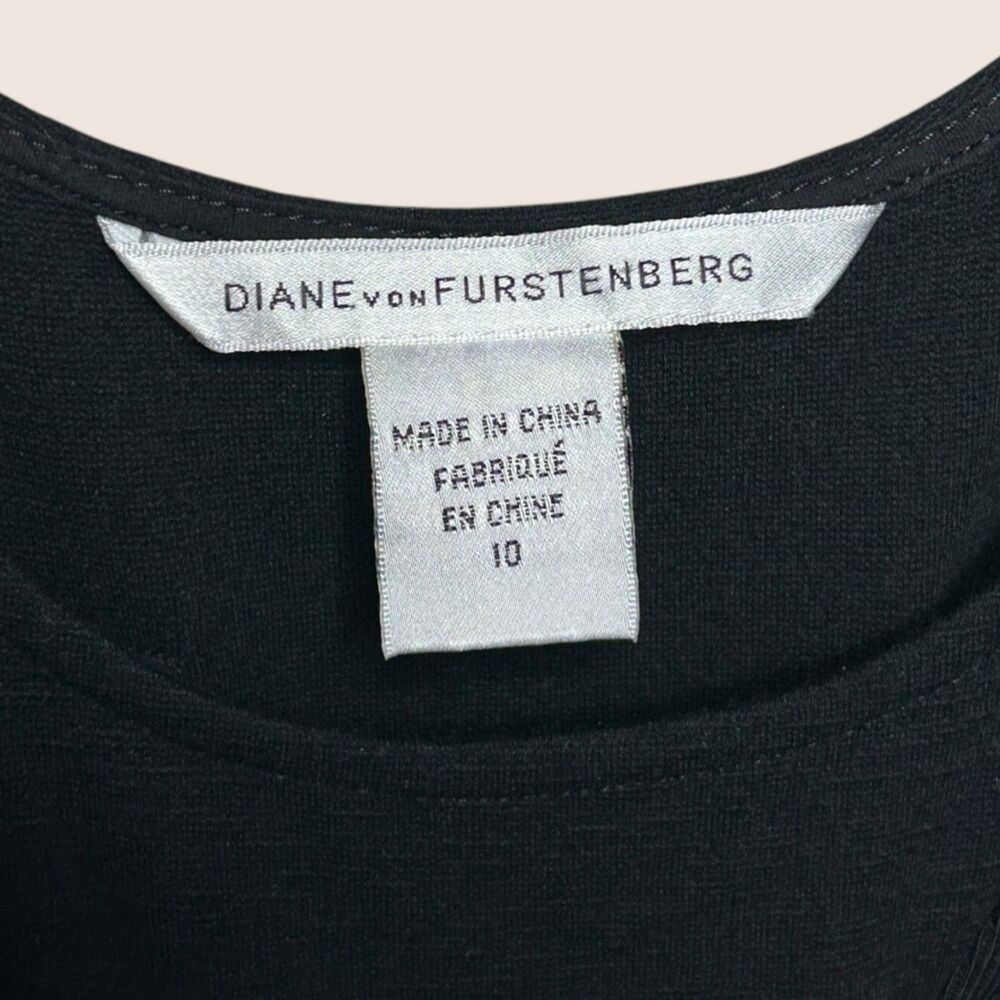 🖤 DIANE VON FURSTENBURG DVF RUCHED BODY CON WOOL BLEND TANK DRESS SIZE 10 - Picture 7 of 7